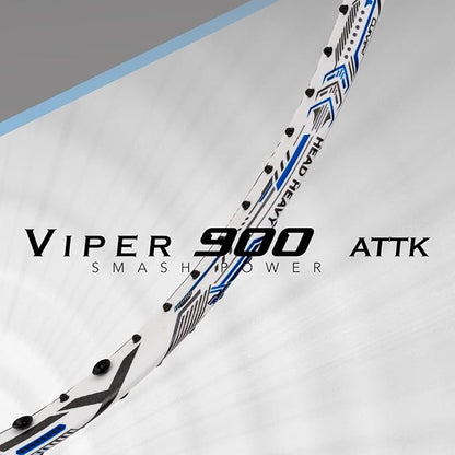 HUNDRED Viper 900 Badminton Racquet with Full Cover | Material: Carbon Fibre | Strung | For Intermediate Players | 79 grams | Balance Point: 298 mm | Maximum String Tension:32lbs