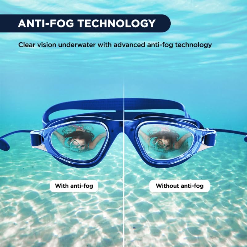 Endless EL1002 Stylish Swimming Goggle with Anti-Fog and UV Protection | Material: Silicon, Plastic | With Adjustable Strap and Ear Buds | Soft Silicon Gasket for Leak Proof | With Hard Case
