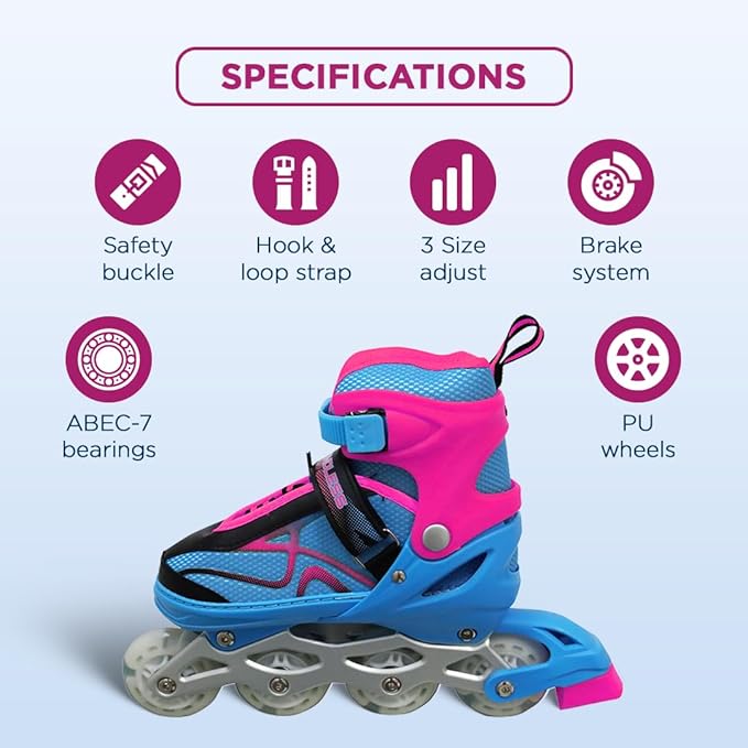 Endless EL1027 Inline Adjustable Skate | for Unisex 12 Years & Above | Aluminium Chassis & 70mm PU Wheels | All Wheels Flash- ABEC 7 Bearings