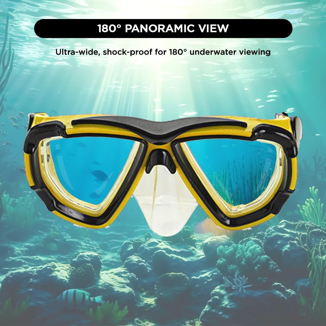 ENDLESS EL1015 Snorkel Mask with Dry Top Breathing System | Material: Silicon, Plastic | with Anti-Fog and UV Protection | Diving Mask with Waterproof Equipment for Adults and Children