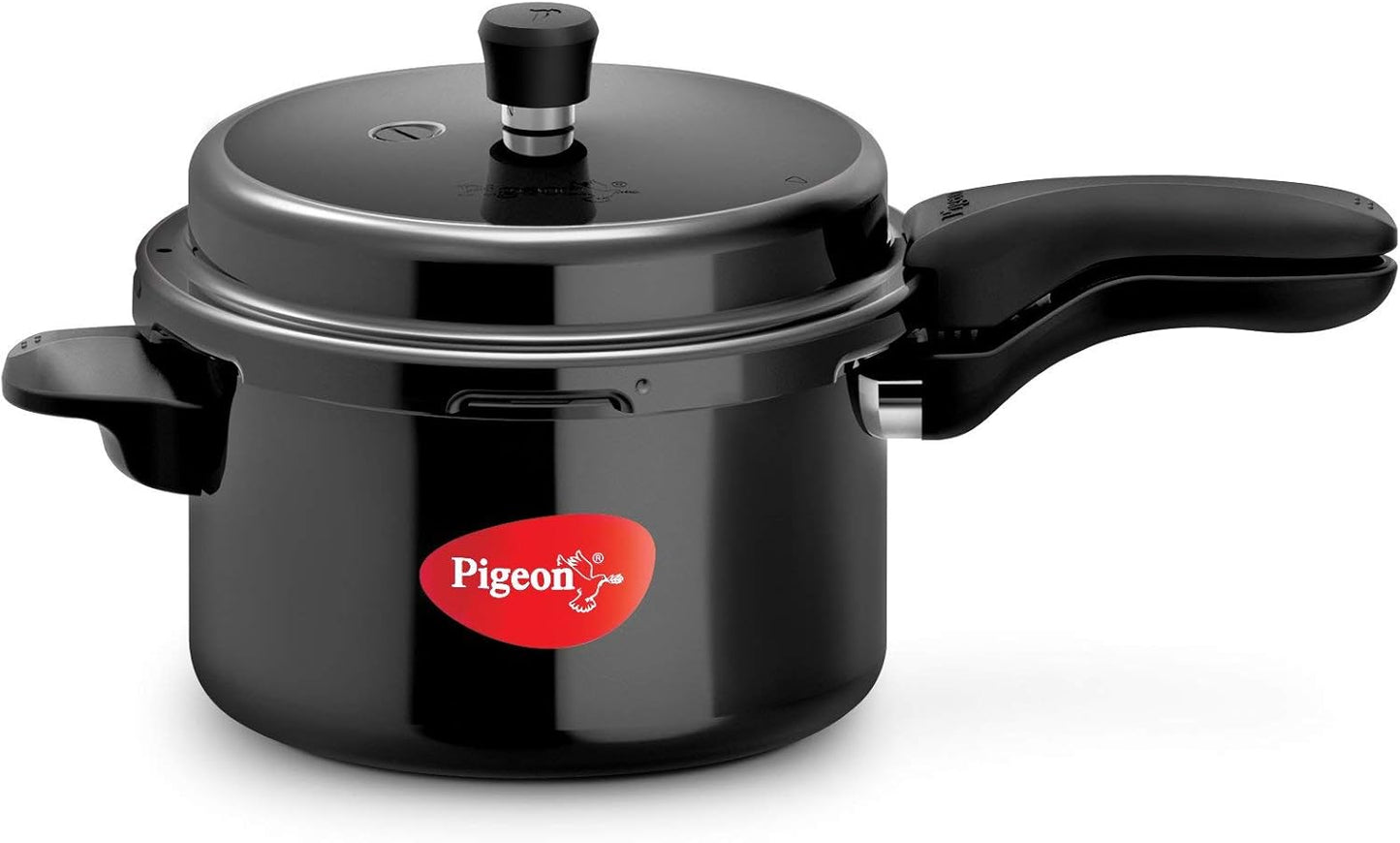 Pigeon Pressure Cooker - Hard Anodized - Cook delicious food in less time: soups, rice, legumes, Black