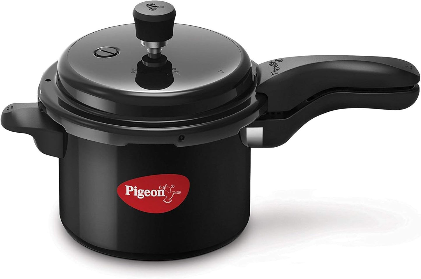 Pigeon Pressure Cooker - Hard Anodized - Cook delicious food in less time: soups, rice, legumes, Black