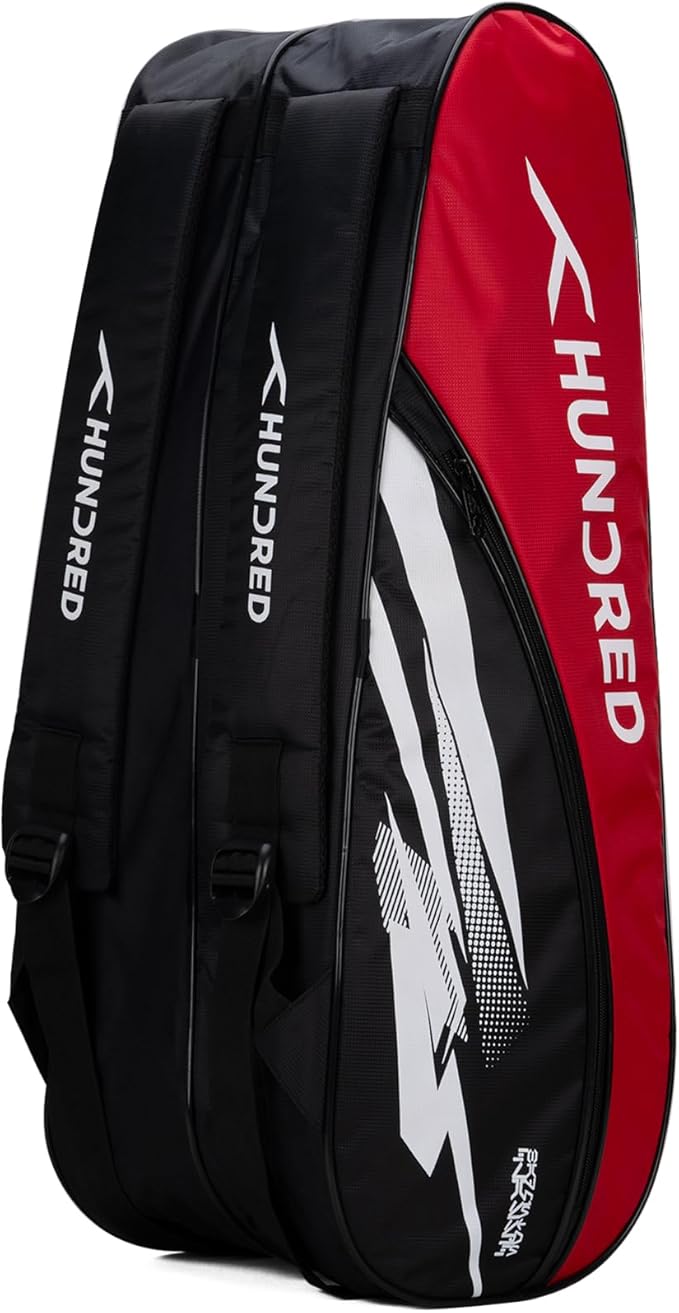 HUNDRED Cosmogear Badminton Kit-Bag | Double Zipper | Bag with Front Zipper Pocket | Material: Polyester| Padded Back Straps | Easy-Carry Handle | For Unisex Adult