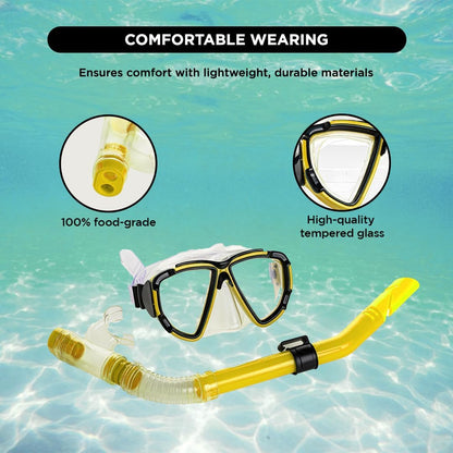 ENDLESS EL1015 Snorkel Mask with Dry Top Breathing System | Material: Silicon, Plastic | with Anti-Fog and UV Protection | Diving Mask with Waterproof Equipment for Adults and Children