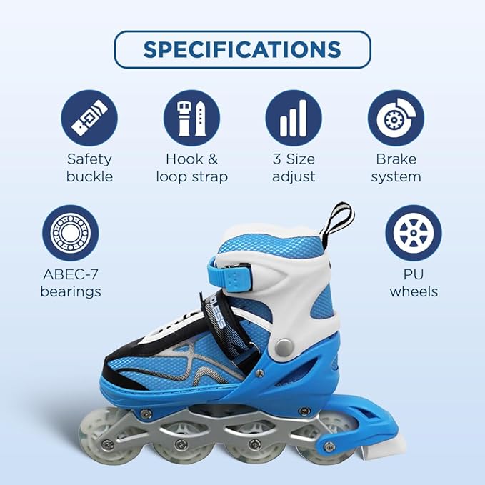 Endless EL1027 Inline Adjustable Skate | for Unisex 12 Years & Above | Aluminium Chassis & 70mm PU Wheels | All Wheels Flash- ABEC 7 Bearings