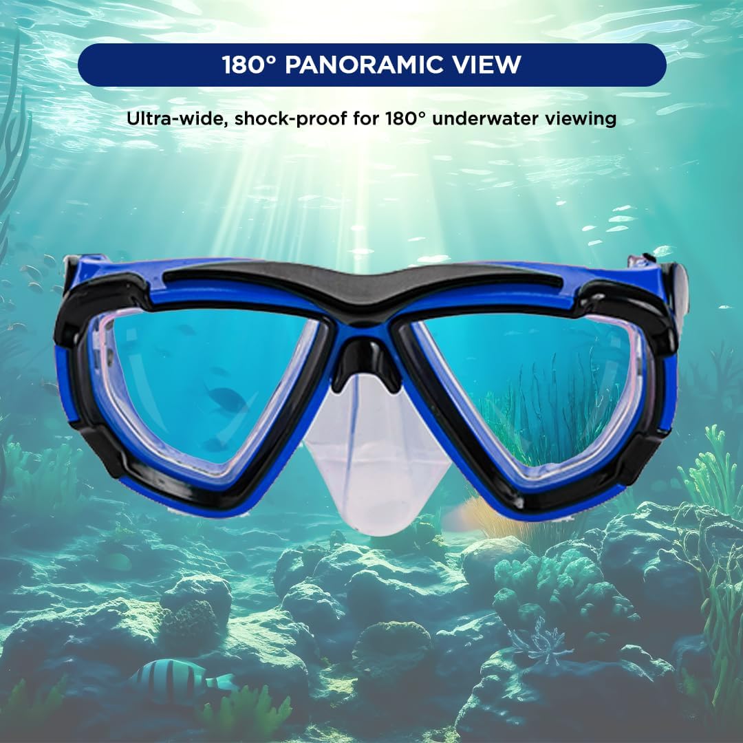 ENDLESS EL1015 Snorkel Mask with Dry Top Breathing System | Material: Silicon, Plastic | with Anti-Fog and UV Protection | Diving Mask with Waterproof Equipment for Adults and Children