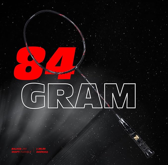 Hundred POWERTEK 900 Badminton Racquet with Cover (Grip Size: 3 1/4 inches) | Strung | Material: Full Graphite | for Intermediate Player | 84 Grams | Maximum String Tension: 26lbs