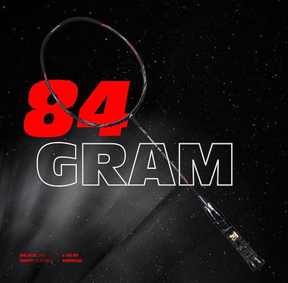 Hundred POWERTEK 900 Badminton Racquet with Cover (Grip Size: 3 1/4 inches) | Strung | Material: Full Graphite | for Intermediate Player | 84 Grams | Maximum String Tension: 26lbs