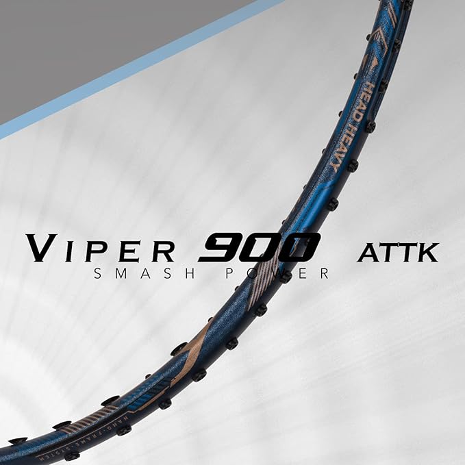 HUNDRED Viper 900 Badminton Racquet with Full Cover | Material: Carbon Fibre | Strung | For Intermediate Players | 79 grams | Balance Point: 298 mm | Maximum String Tension:32lbs