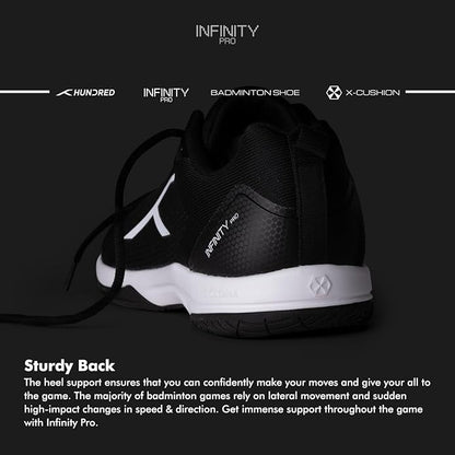 Hundred Infinity Pro Men Badminton Sport Shoes (Non Marking) | for Indoor Table-Tennis,Volleybal, Basketball & Paddle Pickle| Lightweight, Durable & X-Cushion