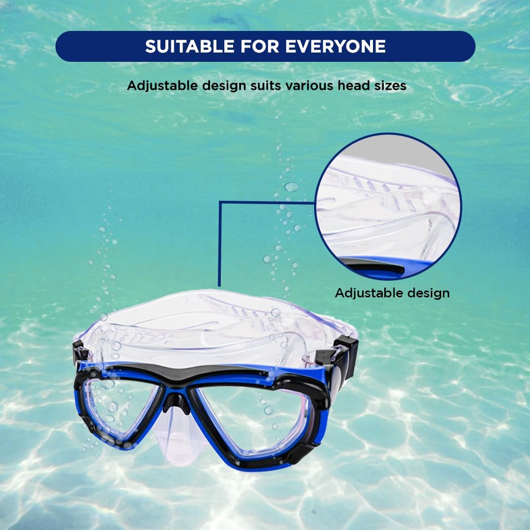 ENDLESS EL1015 Snorkel Mask with Dry Top Breathing System | Material: Silicon, Plastic | with Anti-Fog and UV Protection | Diving Mask with Waterproof Equipment for Adults and Children