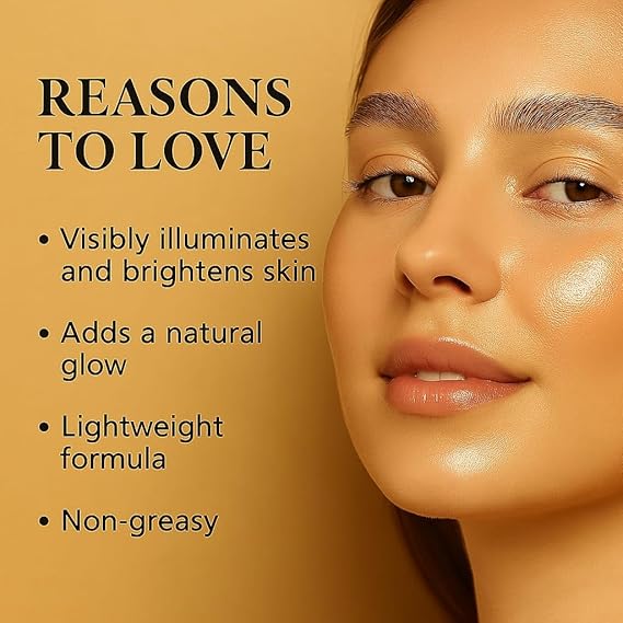 Jaquline USA Lumiglo Illuminating Strobe Cream – Golden Glo (30g) | Radiant Glow Highlighter Cream for a Luminous Finish | Lightweight & Blendable Formula