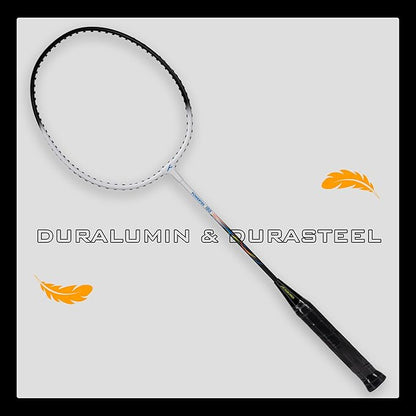 Hundred Powertek 100 (Set of 2) Badminton Racquet with Full Cover (Size: Standard, Grip Size: G5) | Strung | Material: Aluminium | Maximum Tension: 16-18lbs | for Intermediate Player