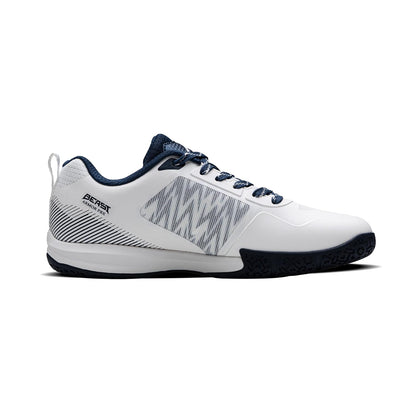 Hundred Beast Armor PBX Unisex Non-Marking Pickleball Shoes | Lightweight Comfort and Cushioned Grip for Indoor & Outdoor Court Play (White/Navy)