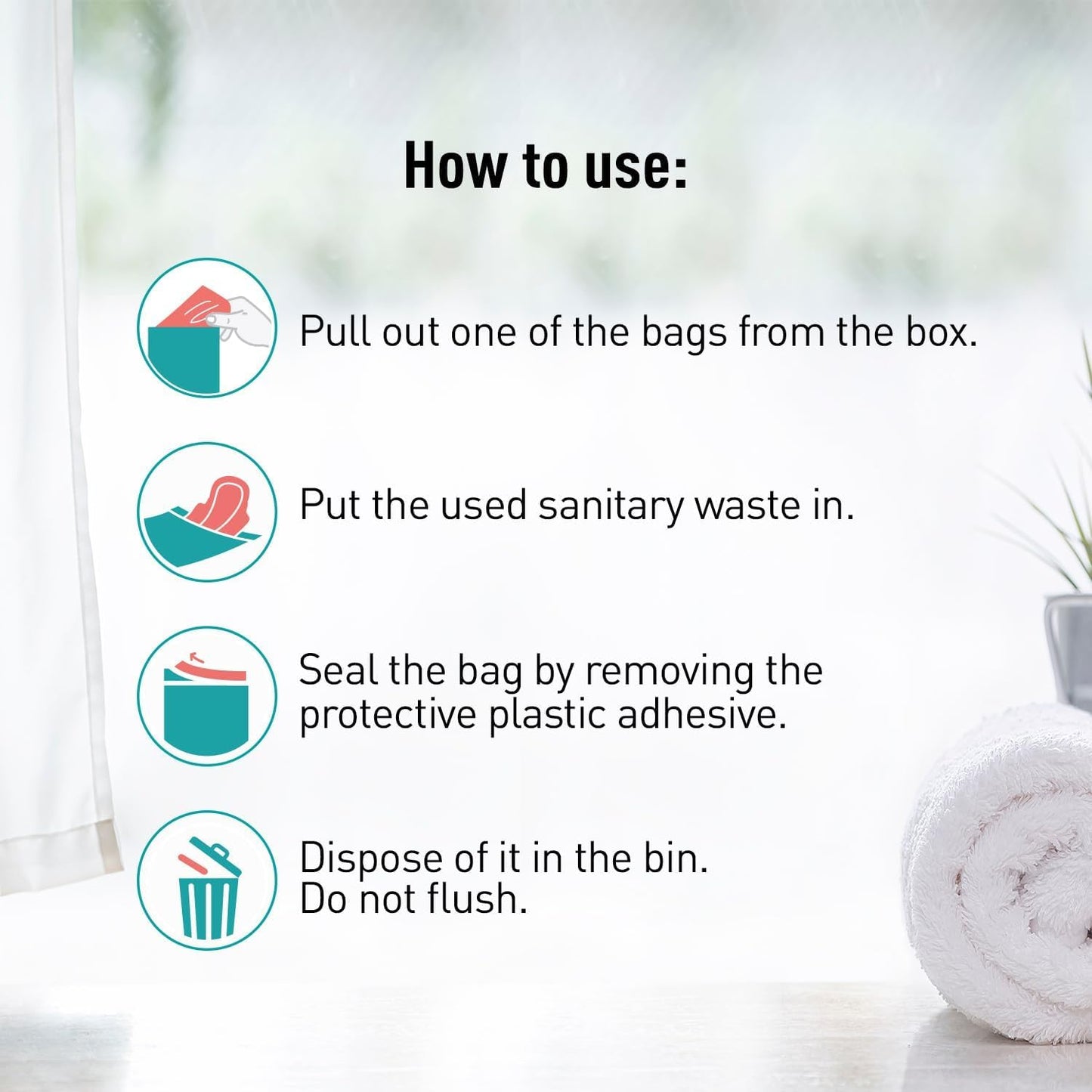 Sirona Personal Disposal Bags | Leak-Proof, Odor-Sealing & Oxo-Biodegradable Hygiene Disposal Bags | Discreet Bags for Sanitary Pads, Tampons, Panty Liners, Condoms & Personal Waste