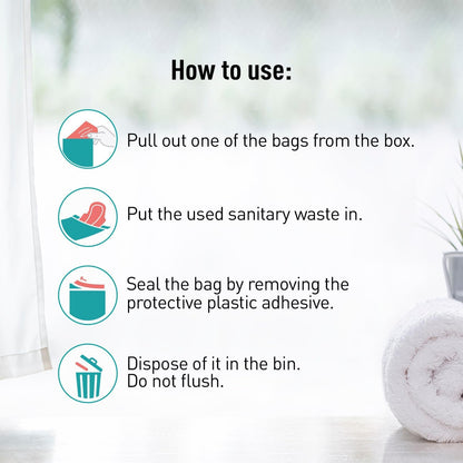 Sirona Personal Disposal Bags | Leak-Proof, Odor-Sealing & Oxo-Biodegradable Hygiene Disposal Bags | Discreet Bags for Sanitary Pads, Tampons, Panty Liners, Condoms & Personal Waste