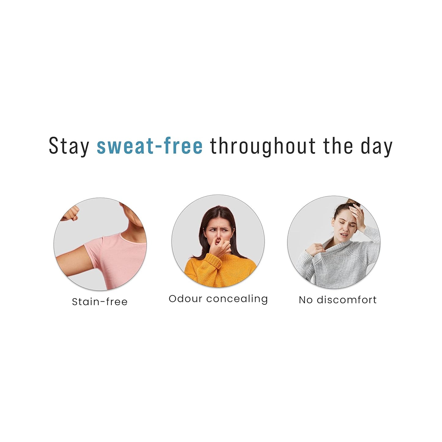 Sirona Disposable Underarm Sweat Pads | Self-Adhesive, High Absorbency Sweat Shields | Invisible Underarm Pads for Men & Women | Odor & Sweat Protection