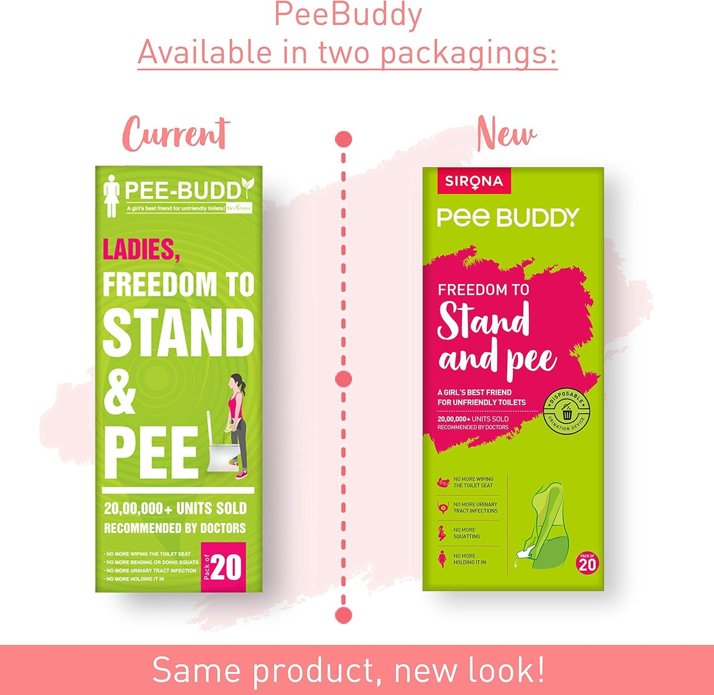Sirona PeeBuddy Portable Female Urination Device | Disposable Female Urinal Funnel | Foldable, Waterproof & Hygienic | Ideal for Travel, Camping, Hiking, Road Trips & Public Restrooms
