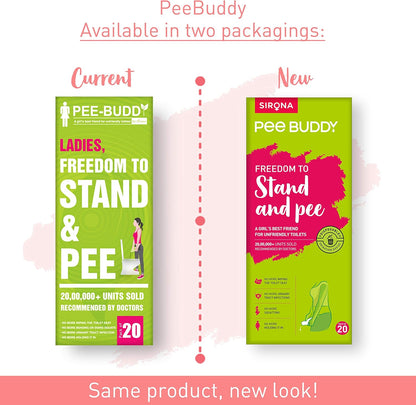 Sirona PeeBuddy Portable Female Urination Device | Disposable Female Urinal Funnel | Foldable, Waterproof & Hygienic | Ideal for Travel, Camping, Hiking, Road Trips & Public Restrooms