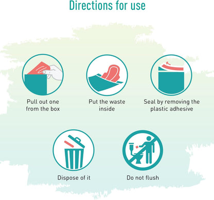 Sirona Personal Disposal Bags | Leak-Proof, Odor-Sealing & Oxo-Biodegradable Hygiene Disposal Bags | Discreet Bags for Sanitary Pads, Tampons, Panty Liners, Condoms & Personal Waste