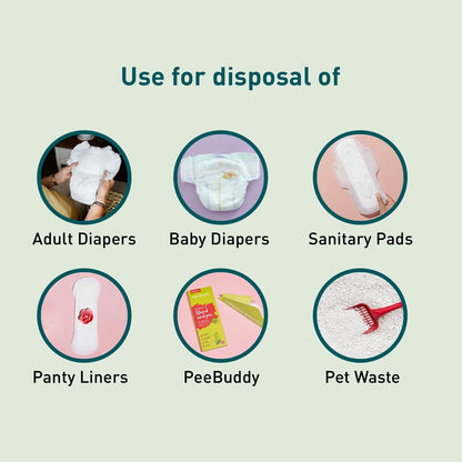Sirona Premium Adult Diaper Disposable Bags - 30 Bags | Odor Sealing for Diapers, Food Waste, Pet Waste, Sanitary Product Disposal | Durable and Unsce