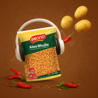Bikano Aloo Bhujia | 350g | Crunchy and Spicy Aloo Bhujia Snack | Perfect Tea-Time Namkeen