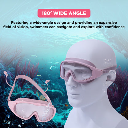 Endless EL1009 Premium Swimming Goggle with Anti-Fog and UV Protection | Material : Silicon, PU | Stylish Big Frame for more Visibility | Soft Silicone Gasket for Leak Proof | With Hard Case