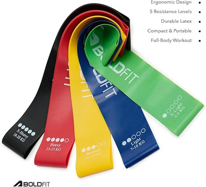 Boldfit Resistance Bands Mini Loop Hip Band Toning Exercise Band for Gym Booty Belt Latex Band Thera Band Theraband for Fitness, Multicolor