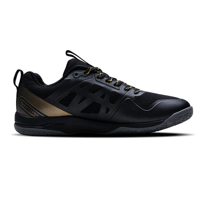 Hundred Velocity Z PBX Unisex Non-Marking Pickleball Shoes | Lightweight Comfort and Cushioned Grip for Indoor & Outdoor Court Play (Black/Gold)