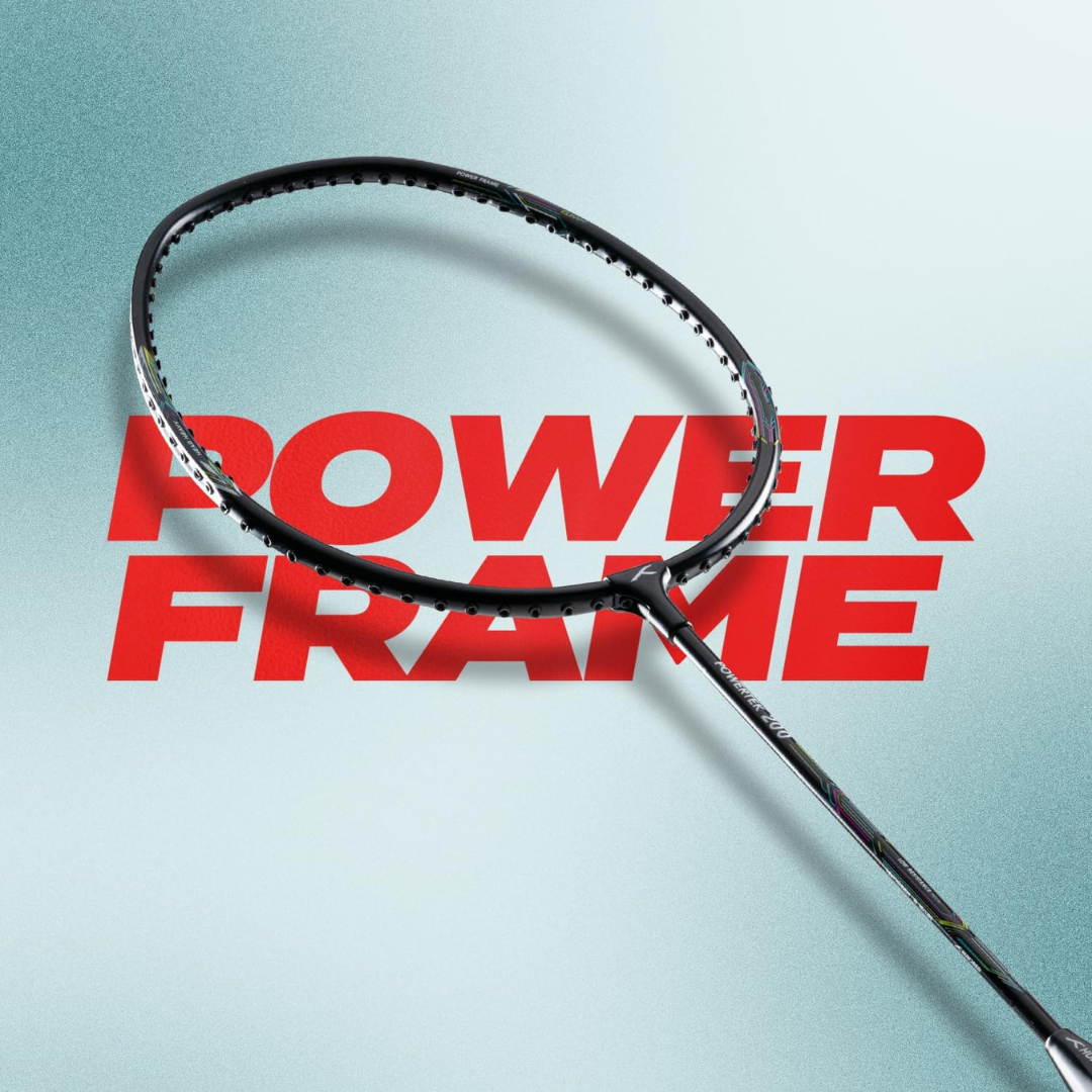 HUNDRED Powertech 200 PRO Badminton Racquet with Head Cover (Black,White,Navy Size: Standard, Grip Size:G5) | Strung | Material: Aluminium | For Intermediate Players | Weight: 95 grams | Maximum String Tension - 18-20lbs