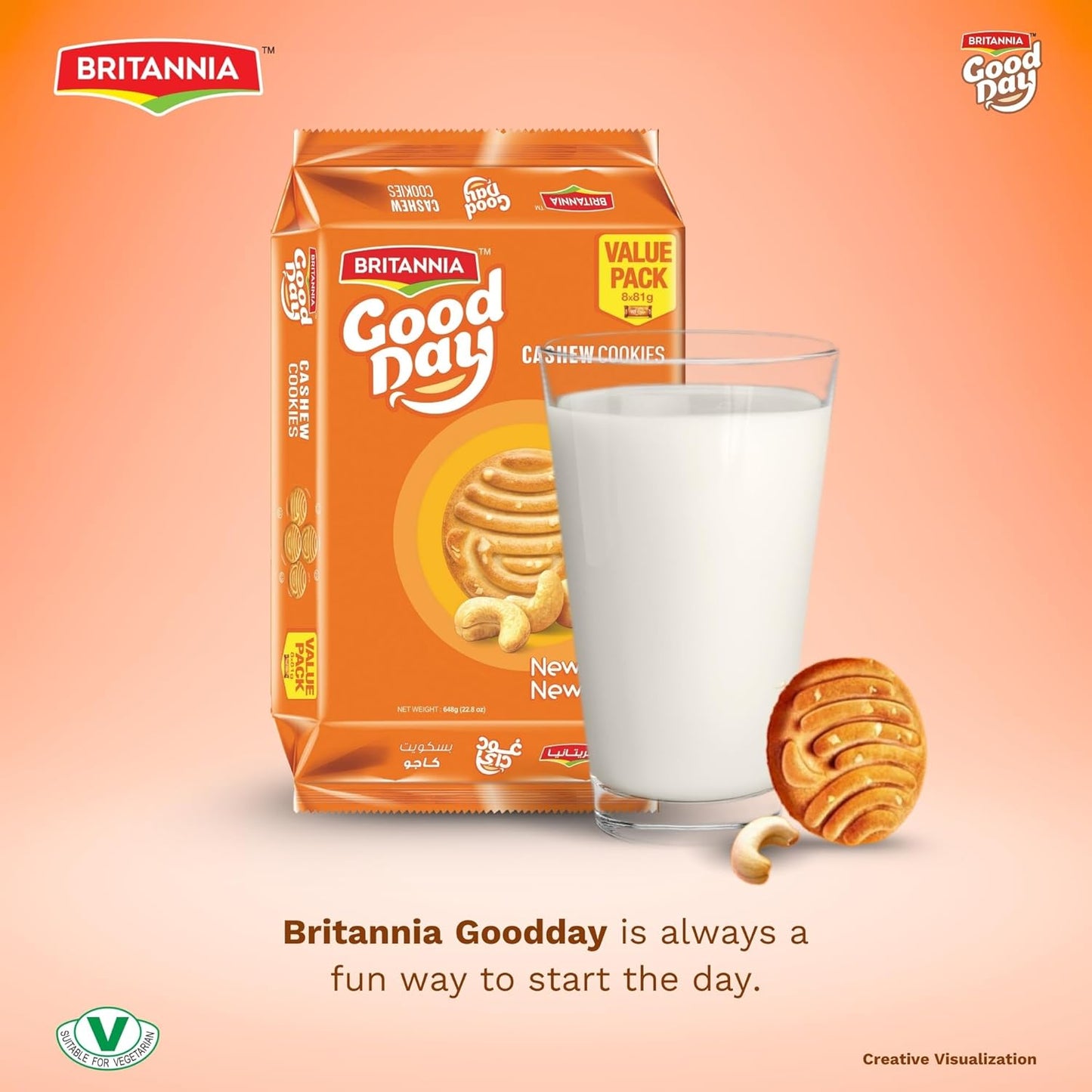 Britannia 50-50 Golmaal Biscuits Tangy Masala Flavor Light & Crispy Snack Perfect for Tea-Time 3.52oz (100g) Pack of 4