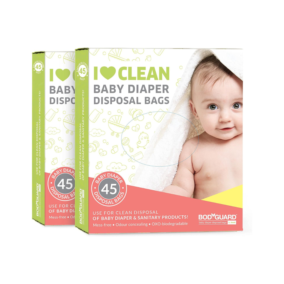 Bodyguard Baby Diaper Disposable Bag | Leak-Proof, Odor-Locking & Eco-Friendly Disposal Bags | Hygienic Waste Bags for Baby Diapers, Sanitary Products & Wet Wipes