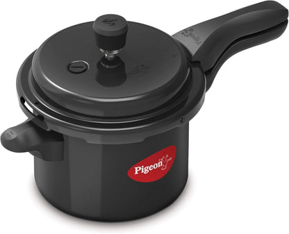 Pigeon Pressure Cooker - Hard Anodized - Cook delicious food in less time: soups, rice, legumes, Black