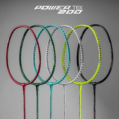 HUNDRED Powertek 200 PRO Badminton Racquet with Head Cover | Strung | Material: Aluminium | for Intermediate Players | 95 Grams | Maximum String Tension: 18-20lbs