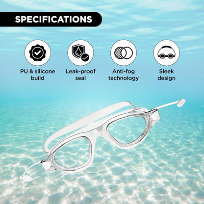Endless EL1002 Stylish Swimming Goggle with Anti-Fog and UV Protection | Material: Silicon, Plastic | With Adjustable Strap and Ear Buds | Soft Silicon Gasket for Leak Proof | With Hard Case