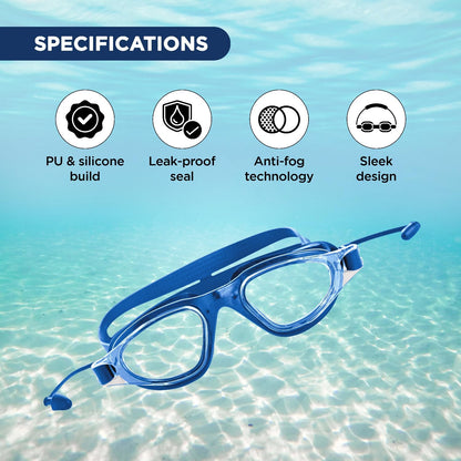 Endless EL1002 Stylish Swimming Goggle with Anti-Fog and UV Protection | Material: Silicon, Plastic | With Adjustable Strap and Ear Buds | Soft Silicon Gasket for Leak Proof | With Hard Case