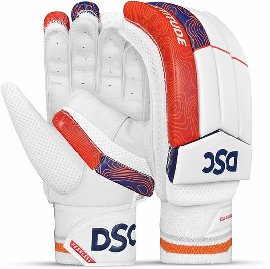 DSC Intense Attitude Cricket Batting Gloves | Color: Multicolor | Size: Youth LH | Material: PU Leather | for Left-Hand Batsman | Lightweight | Reinforced Protection in Two Lead Fingers