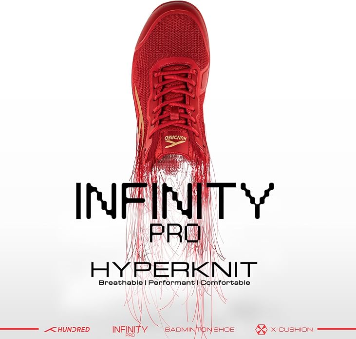 Hundred Infinity Pro Men Badminton Sport Shoes (Non Marking) | for Indoor Table-Tennis,Volleybal, Basketball & Paddle Pickle| Lightweight, Durable & X-Cushion