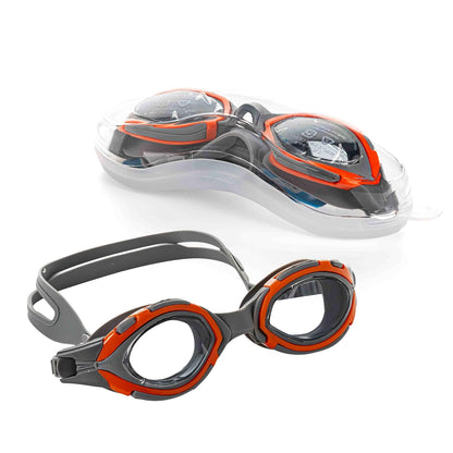 Endless EL1001 Swimming Goggle with Anti-Fog and UV Protection | Attached Ear Buds and Adjustable Strap | Soft Silicone Gasket for Leak Proof | With Hard Case | Size: Free Size | Material : Silicon, Rubber