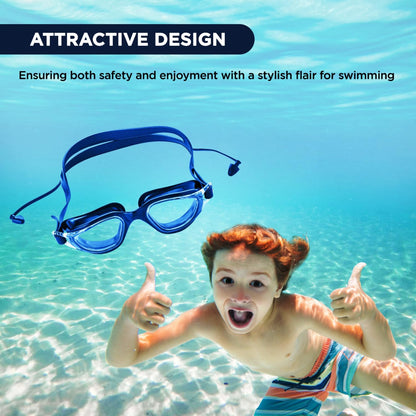 Endless EL1002 Stylish Swimming Goggle with Anti-Fog and UV Protection | Material: Silicon, Plastic | With Adjustable Strap and Ear Buds | Soft Silicon Gasket for Leak Proof | With Hard Case