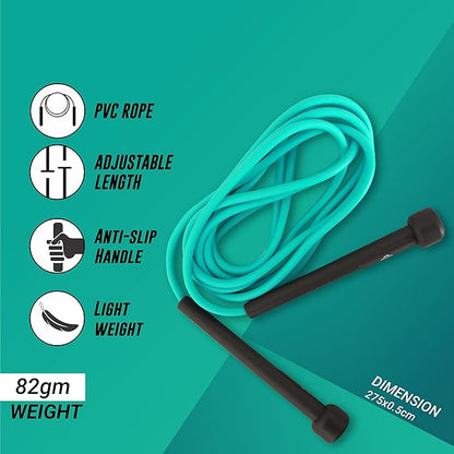 Nivia Trainer Skipping Rope for Men & Women | Size: Free and Adjustable | Material: Polyvinyl Chloride | Use for Cardio Exerice, Workout, Warmup & Weight Loss Training