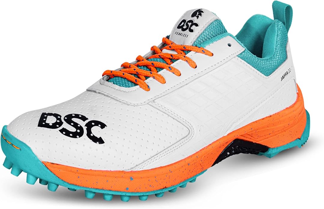 DSC Jaffa 22 Cricket Sport Shoes | for Men & Boys | Breathable Mesh | Non-Slip Sole | Improved Stability | Embossed Design | Durable & Lightweight