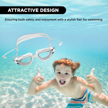 Endless EL1002 Stylish Swimming Goggle with Anti-Fog and UV Protection | Material: Silicon, Plastic | With Adjustable Strap and Ear Buds | Soft Silicon Gasket for Leak Proof | With Hard Case