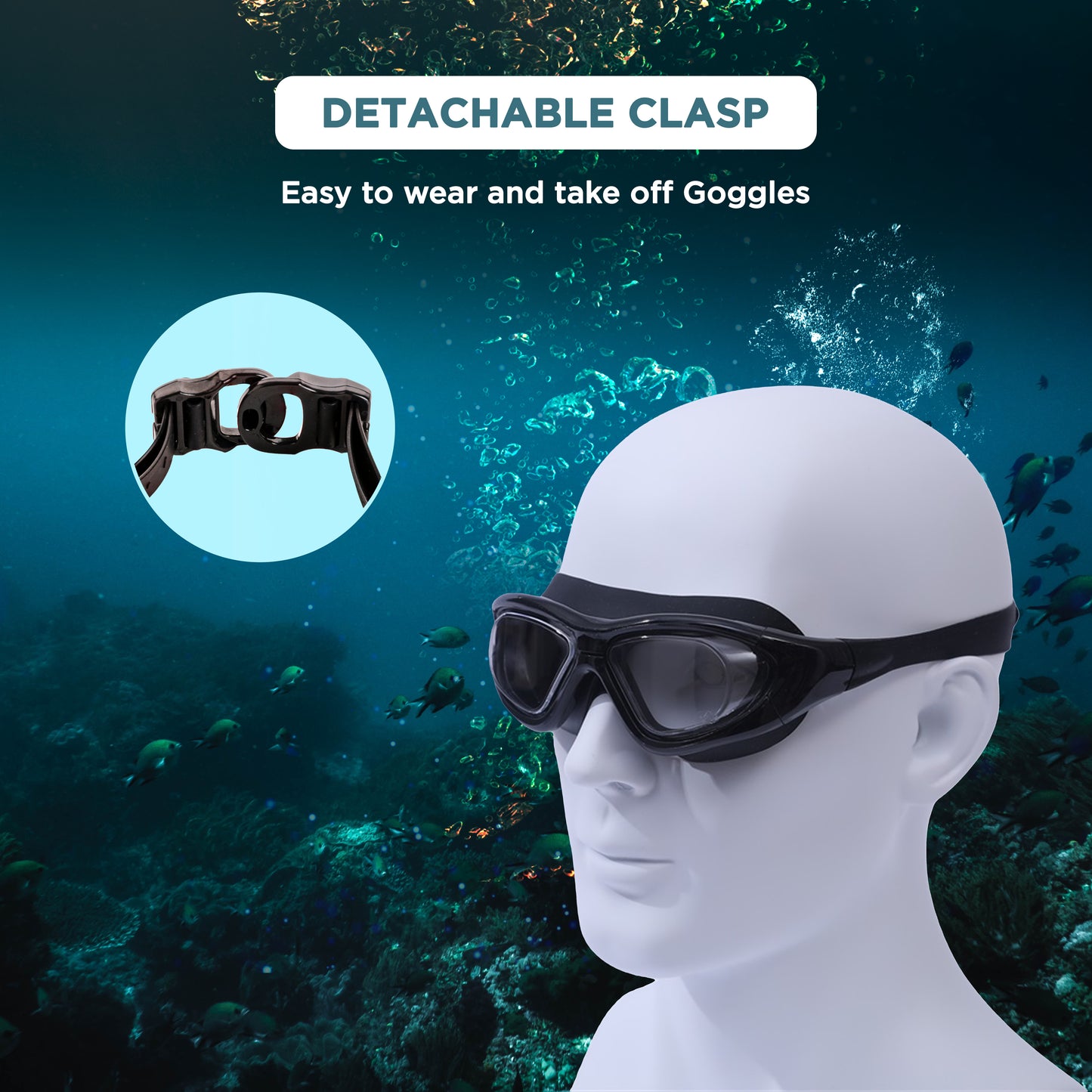 Endless EL1007 Premium Swimming Goggle with Anti-Fog and UV Protection | Material : Silicon, PU | Stylish 180 Degree Wide View Glasses | Soft Silicone Gasket for Leak Proof | With Hard Case