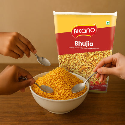 Bikano Bhujia Spicy & Crispy Namkeen | Made with Husked Dew Moth Bean Flour & Chickpea Flour | Authentic Indian Snack with Traditional Spices – 1kg