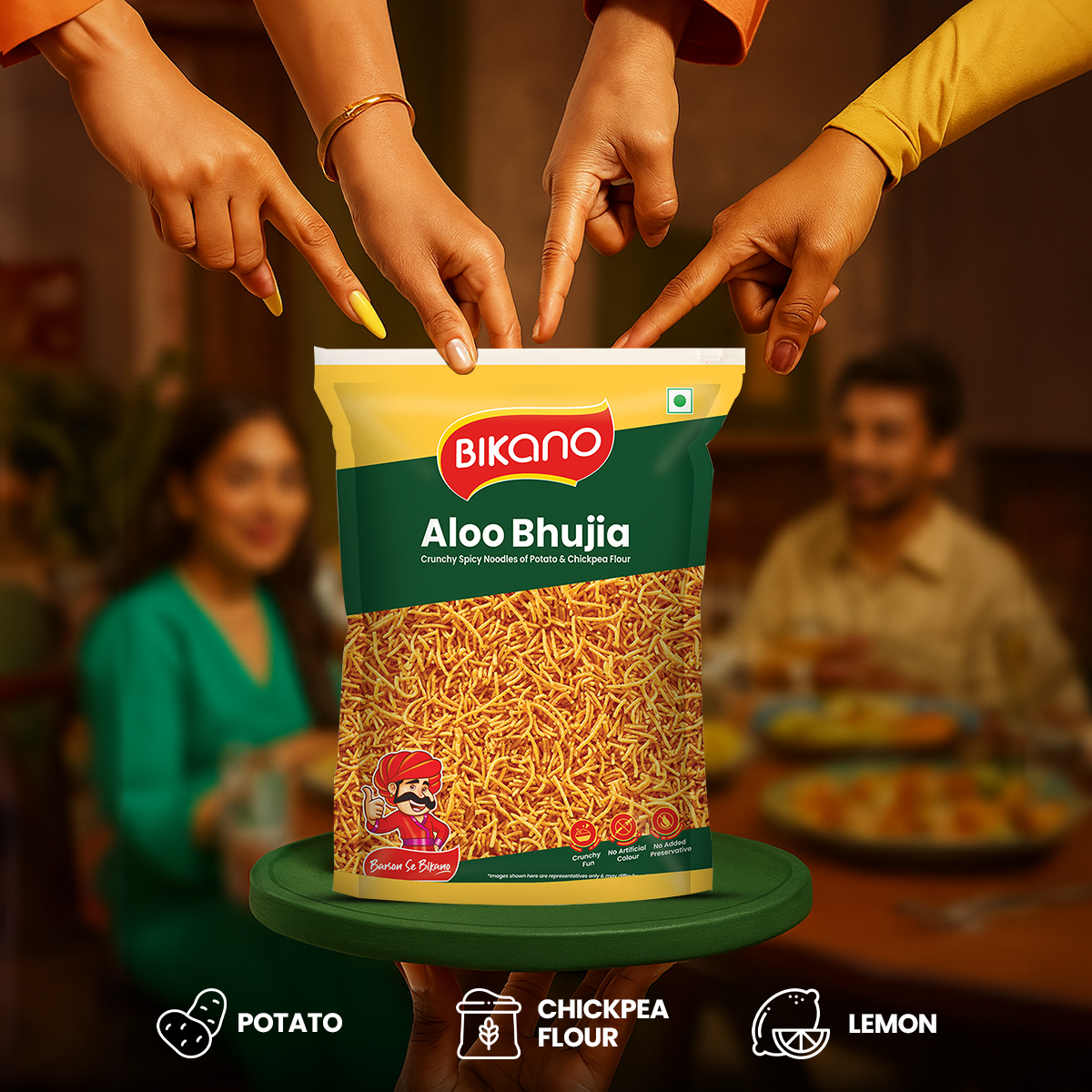 Bikano Aloo Bhujia | 350g | Crunchy and Spicy Aloo Bhujia Snack | Perfect Tea-Time Namkeen