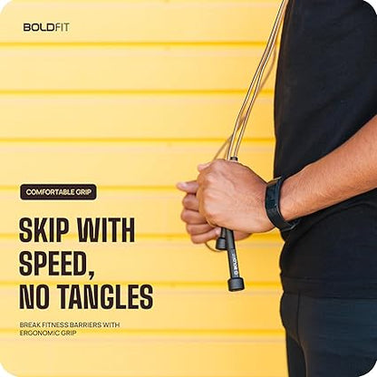 Boldfit Skipping Rope for Men and Women Jumping Rope With Adjustable Height Speed Skipping Rope for Exercise, Gym, Sports Fitness Adjustable Jump Rope-Pencil