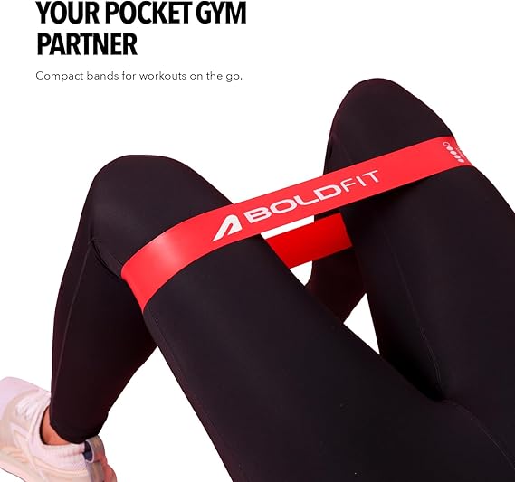 Boldfit Resistance Bands Mini Loop Hip Band Toning Exercise Band for Gym Booty Belt Latex Band Thera Band Theraband for Fitness, Multicolor