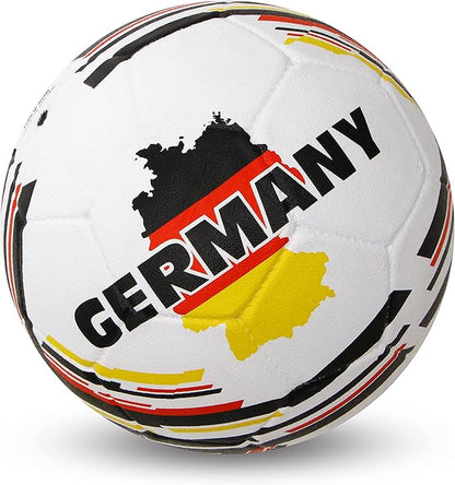 Nivia Country Colour Molded Germany Football | Color: Multicolour | Size: 5 | Machine Stitched | Rubberized Moulded | 12 Panel | Waterproof | Soccer Ball