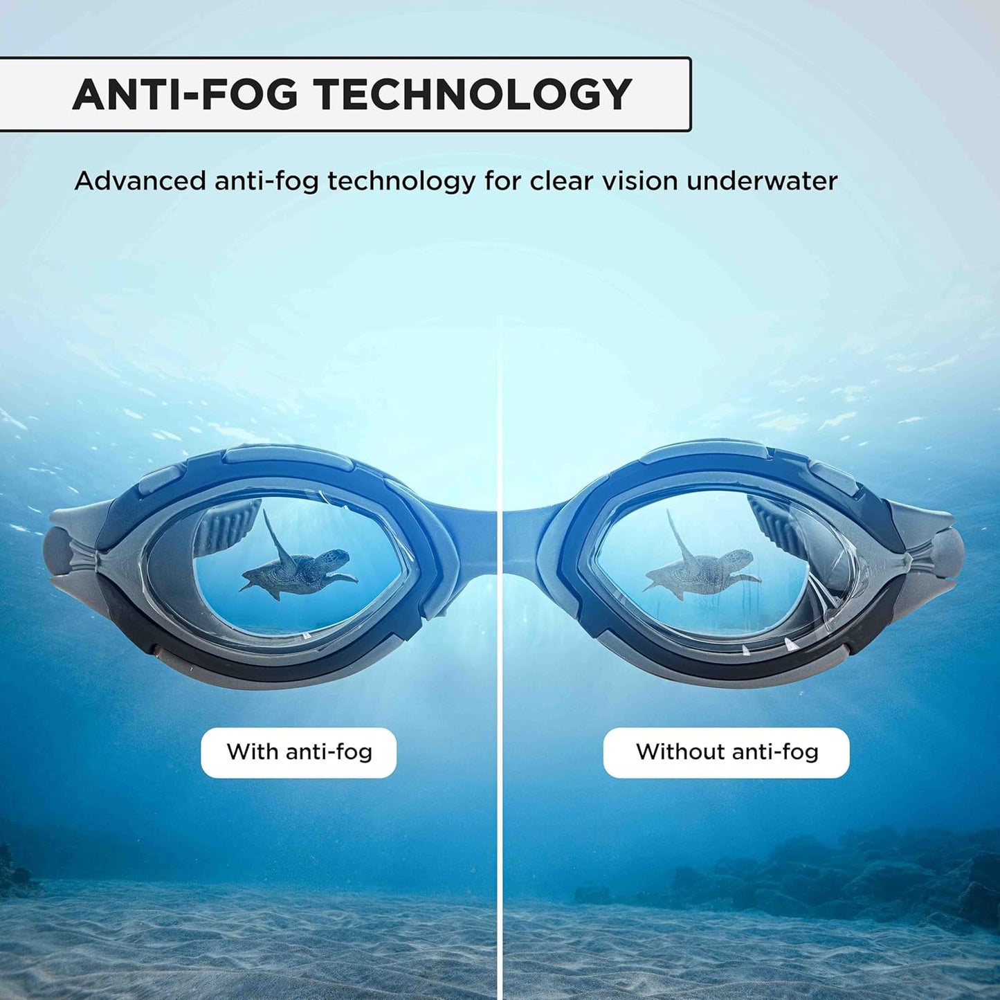 Endless EL1001 Swimming Goggle with Anti-Fog and UV Protection | Attached Ear Buds and Adjustable Strap | Soft Silicone Gasket for Leak Proof | With Hard Case | Size: Free Size | Material : Silicon, Rubber
